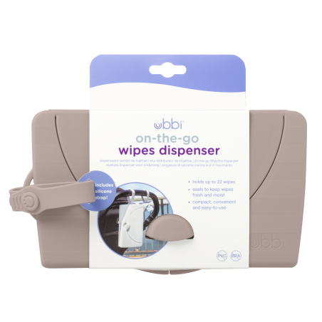 Ubbi Cestovní dávkovač na vlhčené ubrousky, Taupe