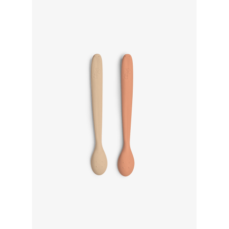 Citron Silicone feeding Spoon - Set of 2 - Blush Pink/ Beige