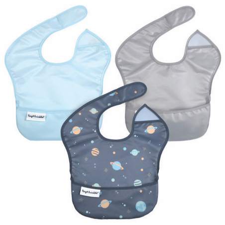 Tiny Twinkle Mess-proof Easy Bib, 3 pcs - Space Set