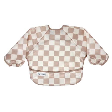 Tiny Twinkle Bryndák s dlouhým rukávem, S - Beige Checkers