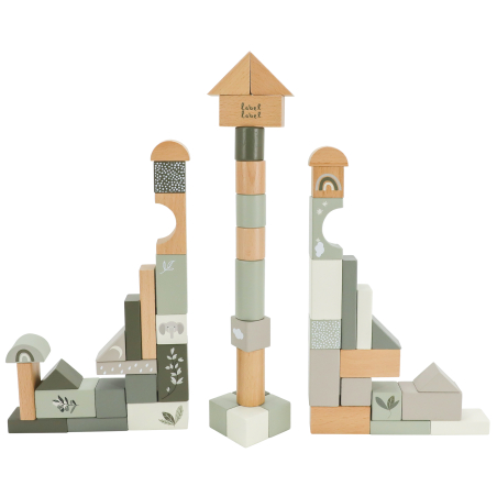 Label Label Wooden Blocks 50 pcs Olive Green