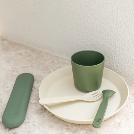 Citron Sada 4 hrnečků z bio materiálu - zelená / krémová