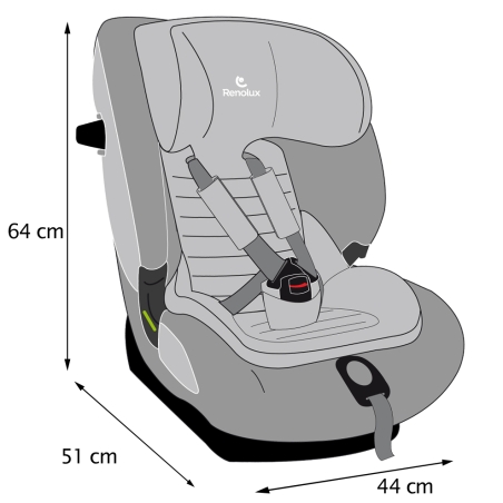 RENOLUX OLYMP car seat, Carbon 2025