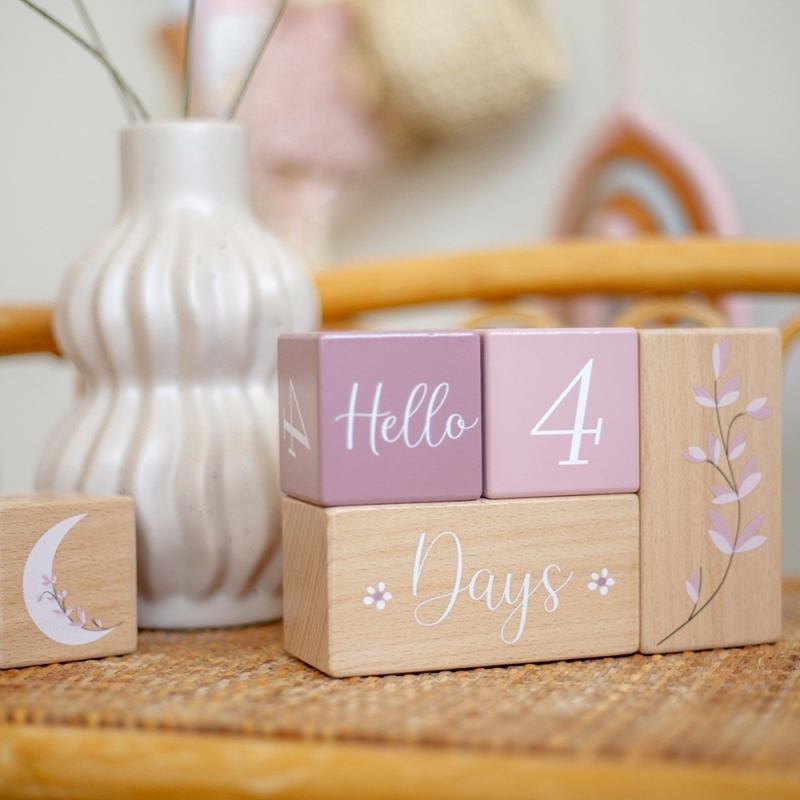 Label Label Milestone Blocks - Pink