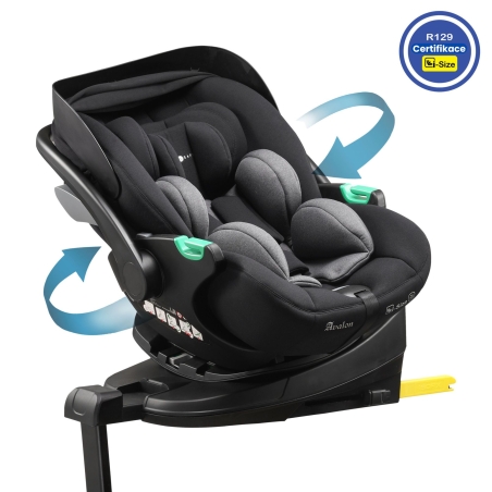 Cozy N Safe AVALON i-Size 360° autosedačka vr. ISOFIX bázy, Black/Grey 2025