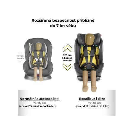 Cozy N Safe EXCALIBUR i-Size car seat 76-150, Black/Grey 2025