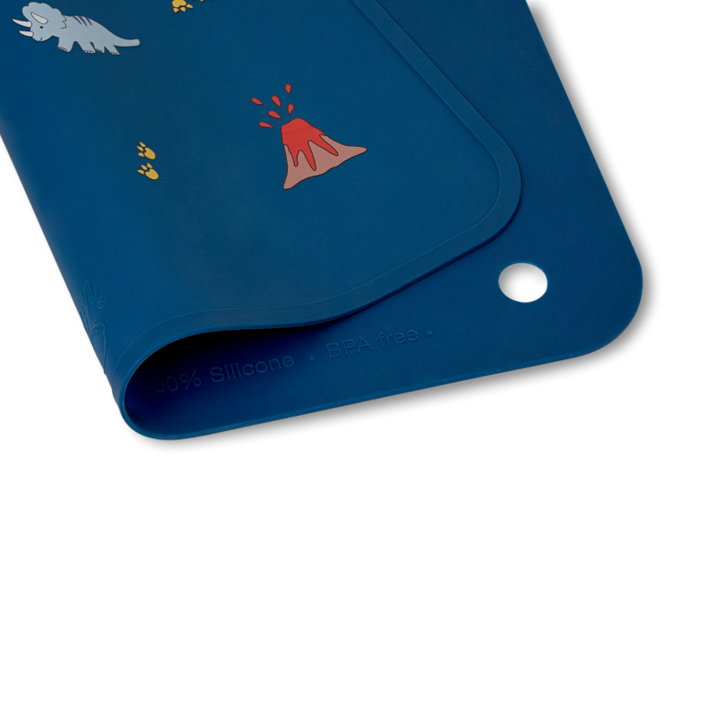 Citron Silicone Placemat Rectangle - Blue Dino