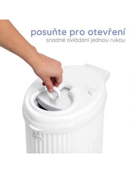 Ubbi Diaper pail, Matte White (fluted)