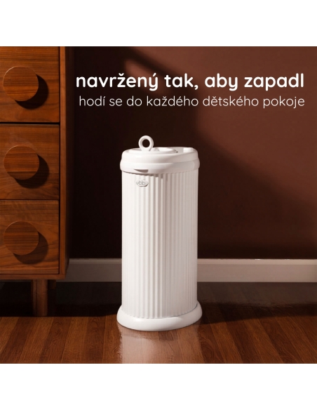 Ubbi Koš na pleny, Matte White (vroubkovaný) - NEW