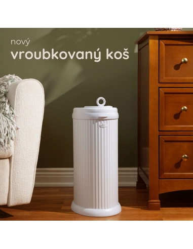 Ubbi Koš na pleny, Matte White (vroubkovaný) - NEW